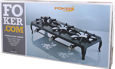 Foker Europa Εστία Υγραερίου Τριπλή 12kW 79x37x16.5cm