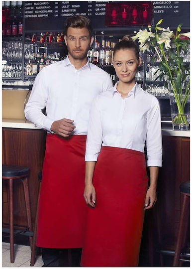 Karlowsky Ποδιά Barista / Bartender Μέσης Basic Κόκκινη