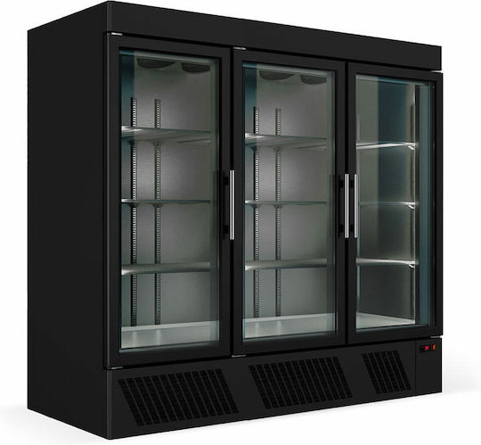 Bambas Frost Frigider comercial cu cameră cu 3 Cu geamuri uși L205xA72xÎ200cm Negru