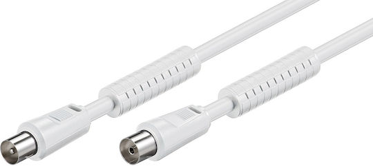 ATC Καλώδιο Κεραίας Coax male - Coax female Λευκό 5m (03.003.0163)