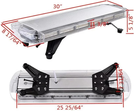 Auto-Leuchtturm LED 12V 76cm mit Orange Beleuchtung