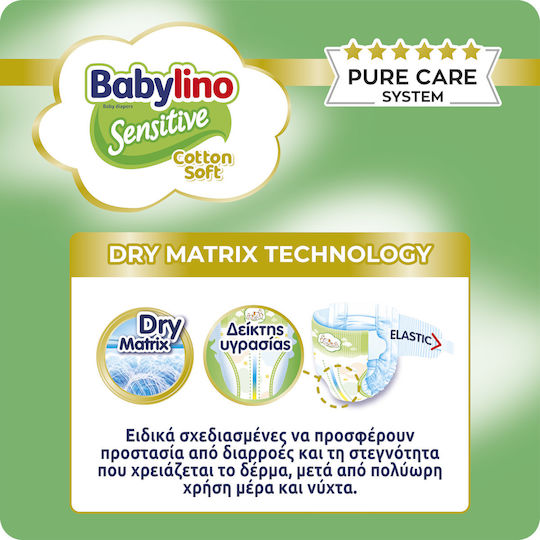 Babylino Tape Diapers Sensitive Cotton Soft Cotton Soft No. 3 for 4-9kg 56pcs
