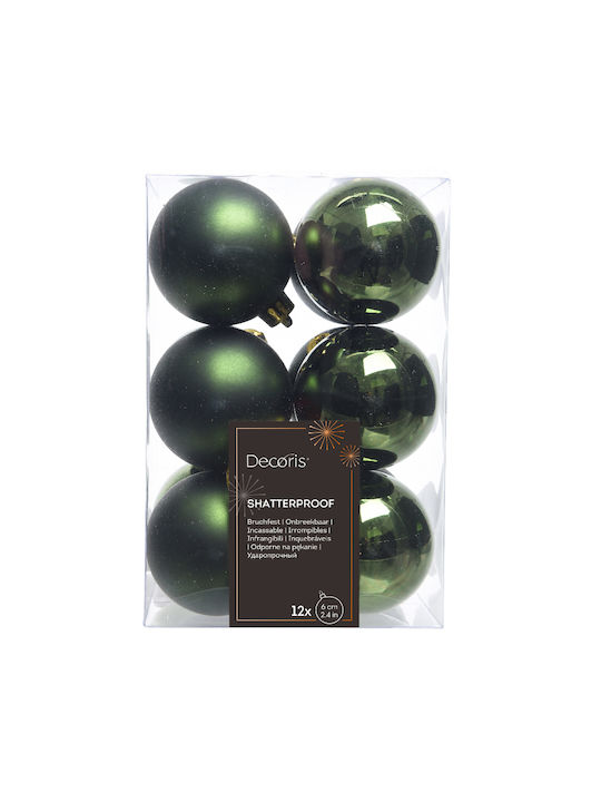 Kaemingk Christmas Ball Ornament Green 12pcs