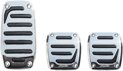 Simoni Racing Jocker Smile Car Pedal Set Non Slip Universal Aluminum Silver 3pcs AM-