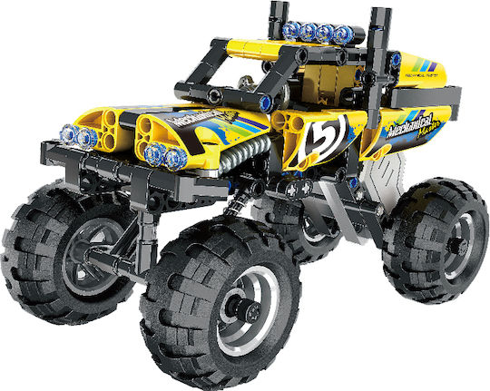 Qihui Mechanical Master - Yellow Pull Back Off-Road Modeling Figure Yellow 199 Pieces 19x14x10cm.