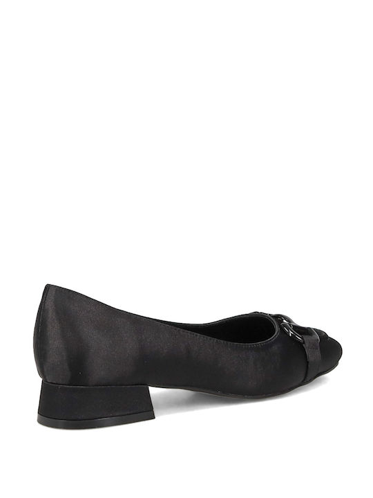 Satin Pointy Ballerinas Black