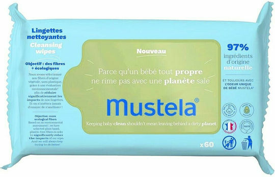 Mustela Eco Natural Fiber Avocado Μωρομάντηλα 2x60τμχ