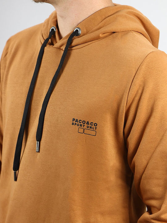 Paco & Co Herren Sweatshirt mit Kapuze Orange