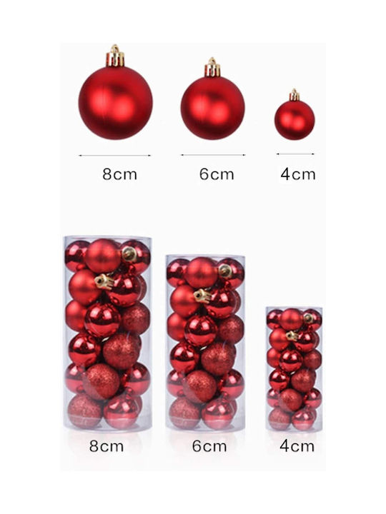 Christmas Plastic Set Ornaments Pink 24pcs