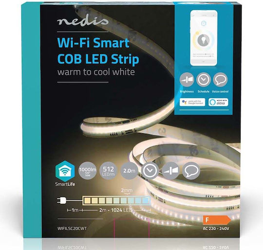Nedis Smart LED Strip Wi-Fi 220V Cold White Light 2m Type COB