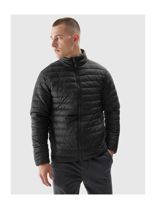 4F Herren Winter Jacke Lässig Schwarz