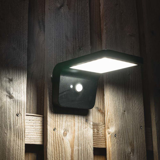 123led Επιτοίχιο Ηλιακό Φωτιστικό 230lm με Ψυχρό Λευκό Φως 5000K IP44