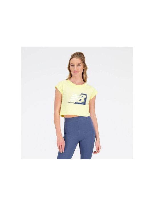 New Balance Γυναικείο Αθλητικό T-shirt Κίτρινο