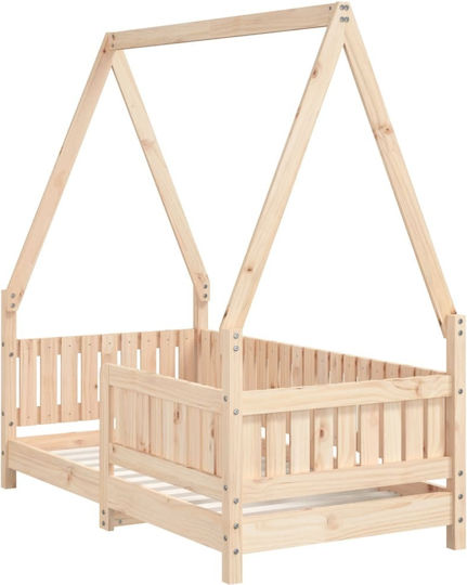 Kinderbett Einzeln Beige für Matratze 70x140cm