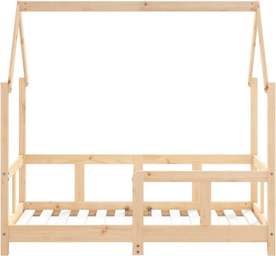 Pat pentru Copii Single Bej pentru Saltea 70x140cm
