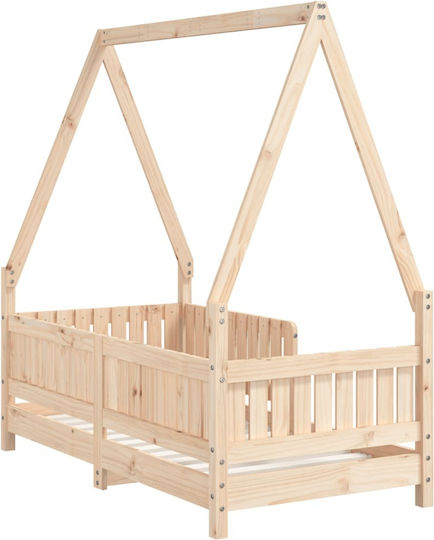 Kinderbett Einzeln Beige für Matratze 70x140cm