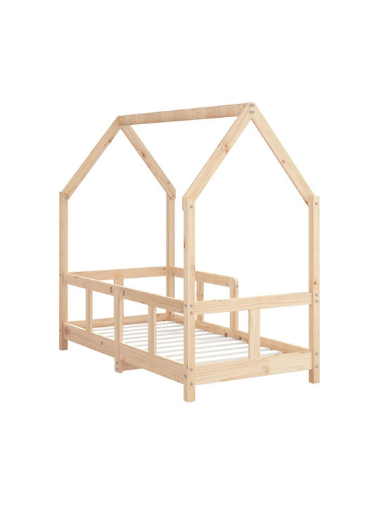Kinderbett Einzeln Beige für Matratze 70x140cm