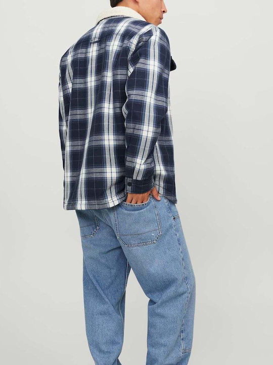 Jack & Jones Herrenhemd Overshirt Langärmelig Blau