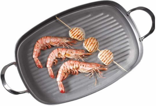 De Buyer Baking Plate Double Sided with Stainless Steel Grill Surface 38x26x2.5cm