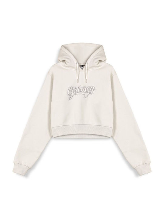 Grimey Women's Cropped Hooded Sweatshirt White