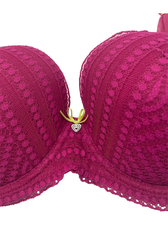Balconette Fuchsia Sutien cu Baloane