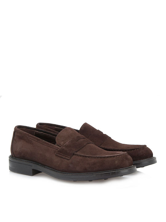 Giovanni Morelli Suede Ανδρικά Loafers σε Καφέ Χρώμα