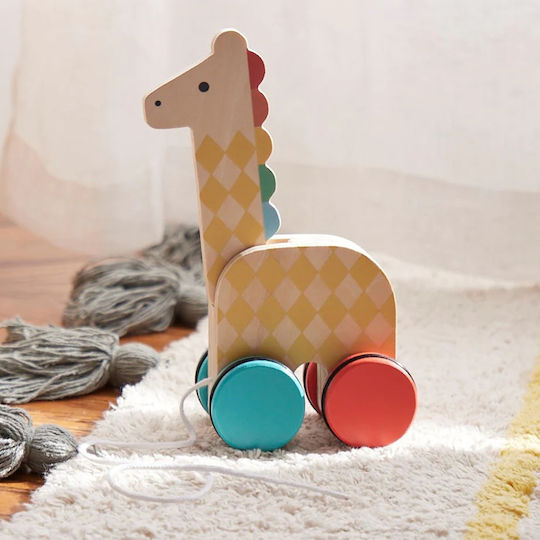 Petit Collage Pull-Along Toy Giraffe On-the-Go made of Wood for 18++ Months