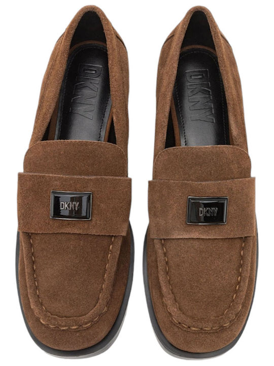 DKNY Γυναικεία Loafers σε Καφέ Χρώμα