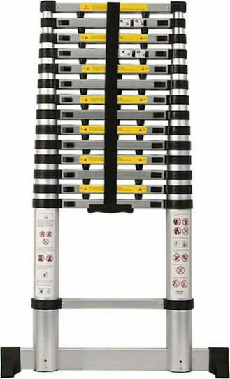 Telescopic Ladder Aluminum 15 of Steps with Maximum Height 4.4m