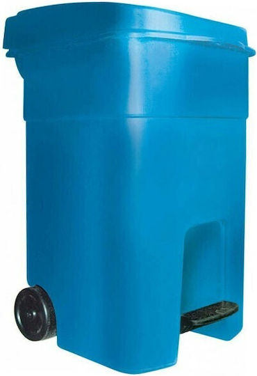 Cyclops Plastic Wheeled Waste Bin 80lt with Pedal Blue