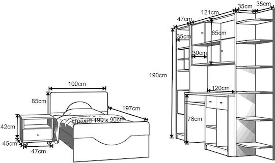 Αμοργός 1 Ημίδιπλο για Στρώμα 110x190cm