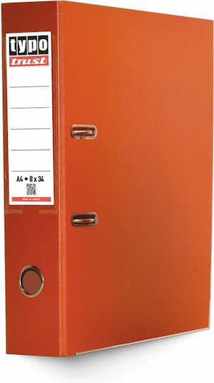 Typotrust Binders 8/34 for Paper A4 with 2 s Rings Orange 1pcs