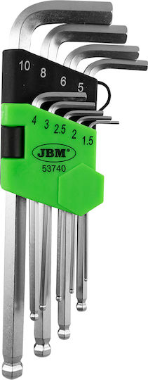 JBM Σετ 9 Κλειδιά Allen σε Σχήμα L