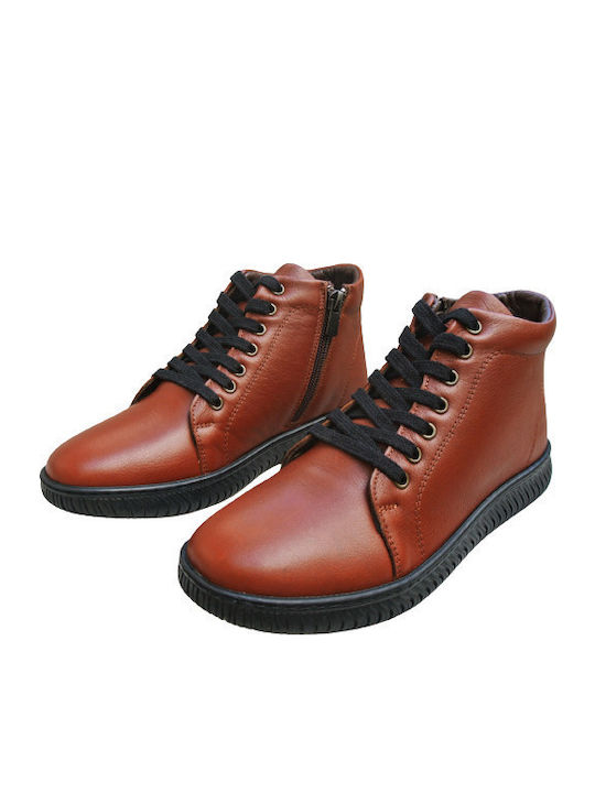 Leder Stiefeletten Damen Braun