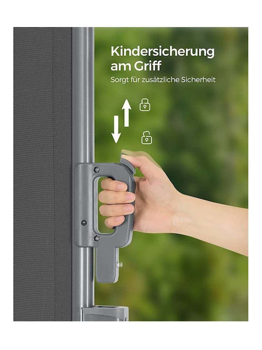 Songmics Rulou lateral de umbrire Grădină Gri x1.6m