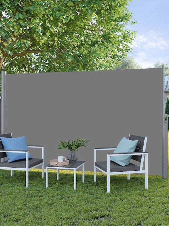 Songmics Πλαϊνό Ρολό Σκίασης Κήπου Γκρι 3.5x1.8m
