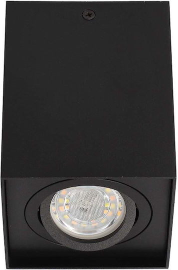 123led Μονό Σποτ με Ντουί GU10 σε Μαύρο Χρώμα