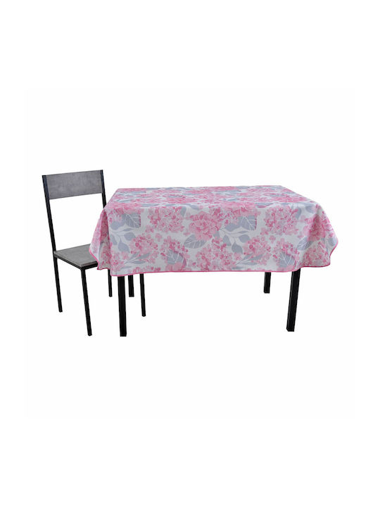 Ankor Tablecloth Stain Resistant Flowers Pink 140x140cm