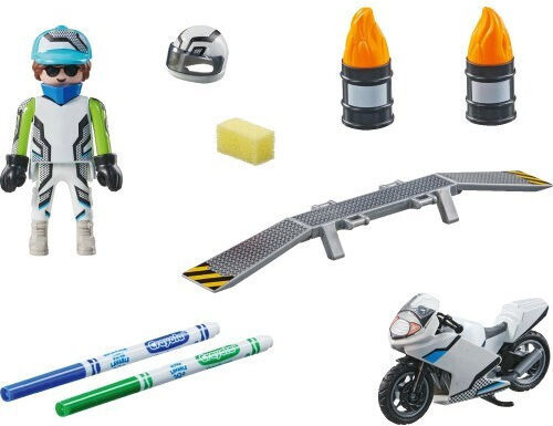 Playmobil Color Motorcycle with Driver for 5-12 years old