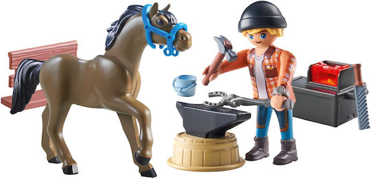Playmobil Конете на водопада Ковачът Ben с коня Achilles за 4-10 години