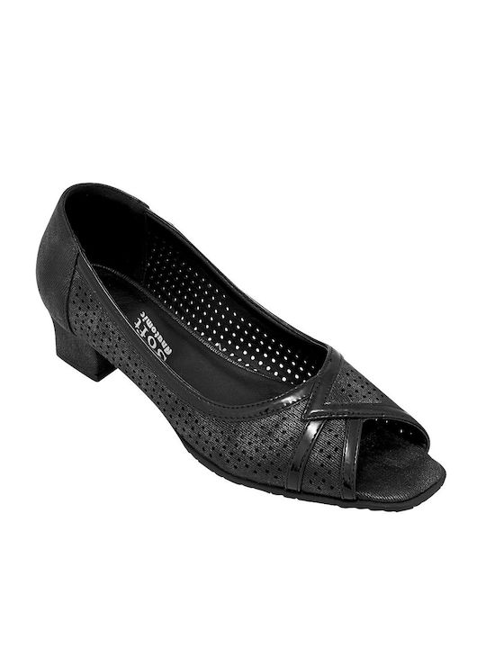 B-Soft Peep Toe Pantofi cu toc Negre