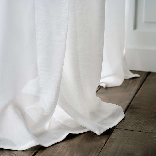 Gofis Home Κουρτίνα με Τρουκς Renata 506/05 Λευκή 140x280εκ.
