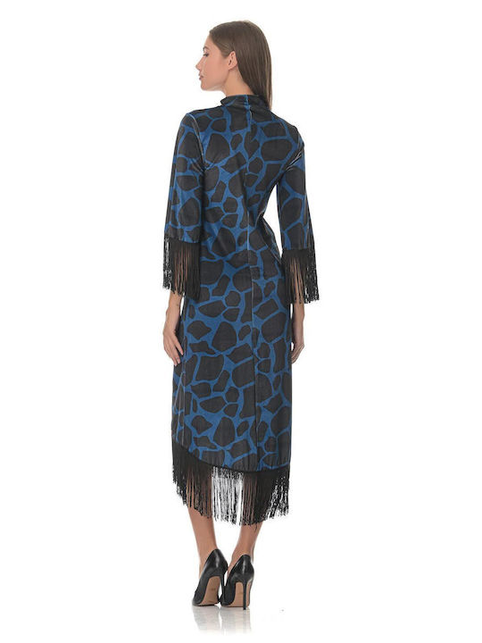 Sushi's Closet Midi Abendkleid Samt Blau