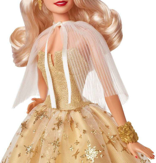 Barbie 2023 Holiday Golden Gown and Blond Hair Collectible Doll for 6+ years old+ Years