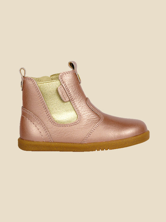 Bobux Kids Leather Boots with Zipper Pink