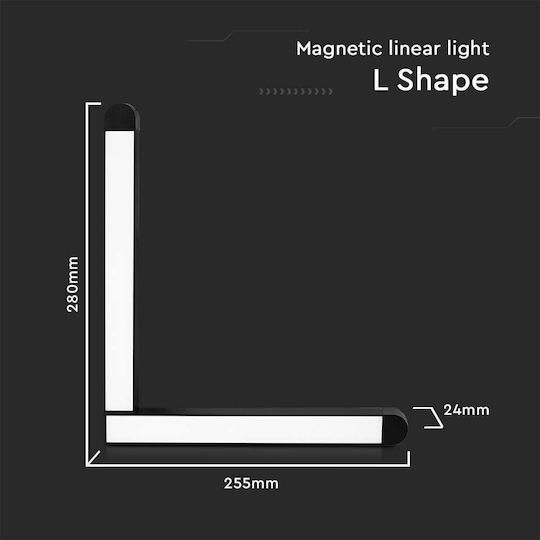 V-TAC Commercial Linear LED Ceiling Light 25W Cold White IP20 L28xD25.5xH2.4cm