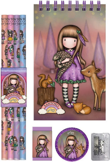 Santoro Be Kind To All Creatures Детски комплекти за писане с Молив, Точило, Гума и Бележник