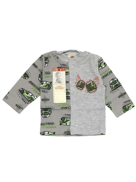 Makoma Kids Cardigan Sweatshirts Cotton Gray