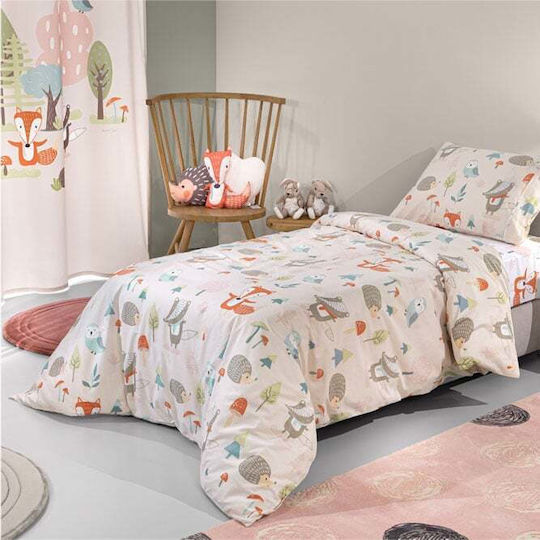 Saint Clair Sheet Set Single with Elastic Band Cotton Pudra (#D8BFD8) 100x200cm