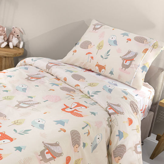 Saint Clair Sheet Set Single with Elastic Band Cotton Pudra (#D8BFD8) 100x200cm